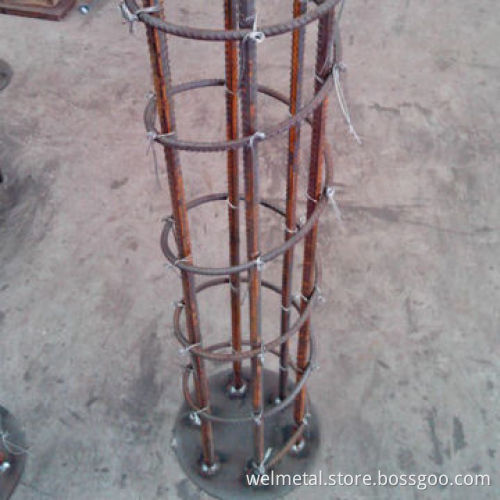 Concrete spiral steel rebar pile head